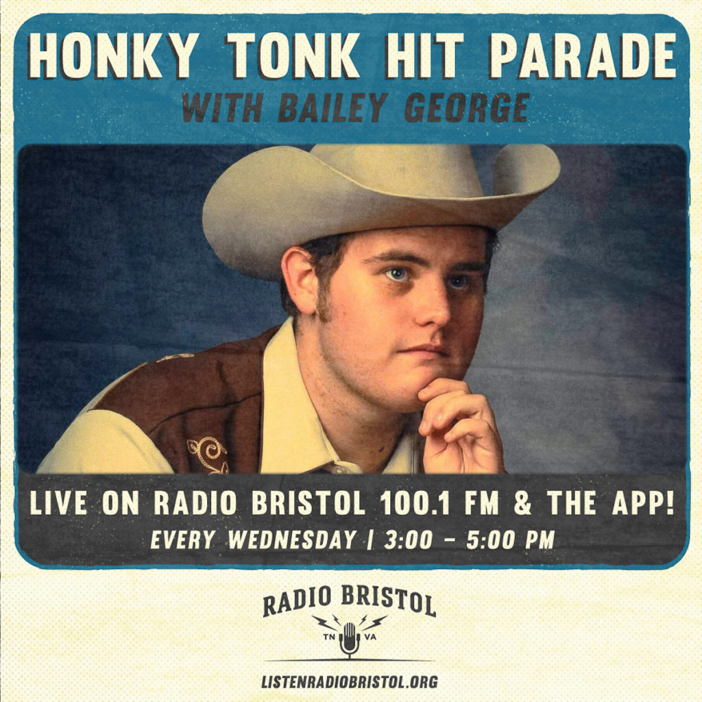 The official graphic for Bailey George's Honky Tonk Hit Parade shows an image of Bailey wearing cowboy-style shirt and hat.
