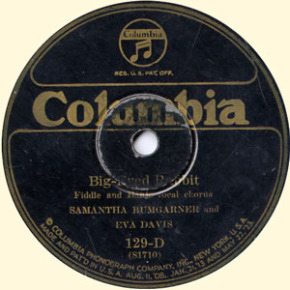 Columbia record label for Samantha Bumgarner and Eva Davis's "Big-Eyed Rabbit"