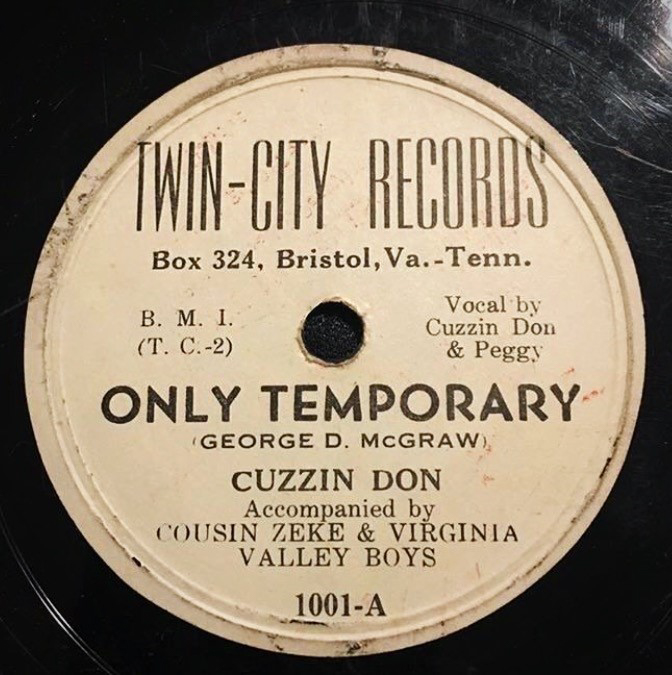 Twin-City Records label for their first release "Only Temporary"
