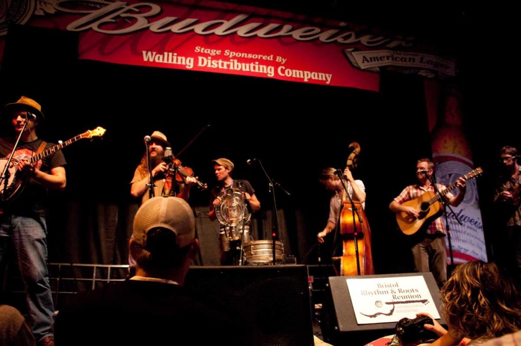 The Hackensaw Boys performing on the Piedmont Stage during Bristol Rhythm 2010.
