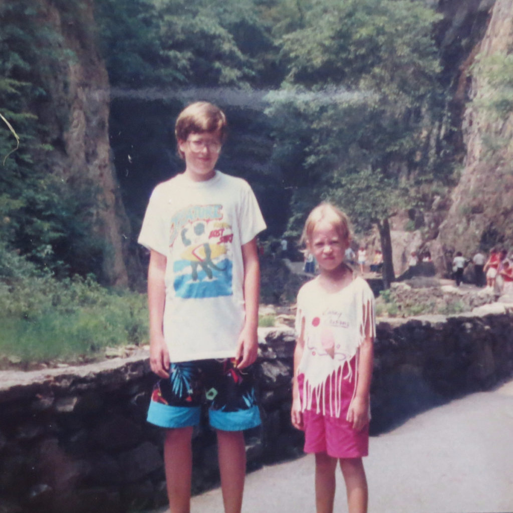 The author and another family member on vacation in the 1980s