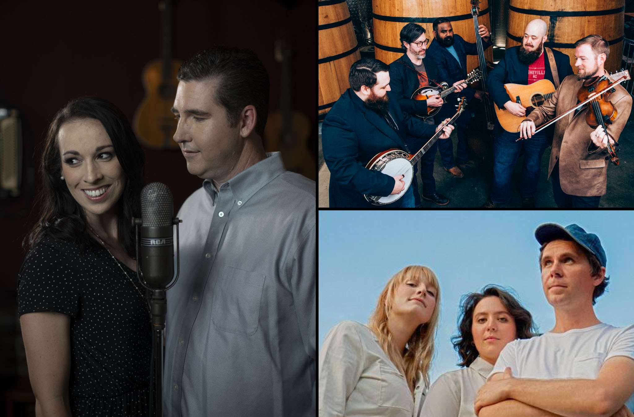 Photos of Darin & Brooke Aldridge, the band Unspoken Tradition, and Bill and the Belles.