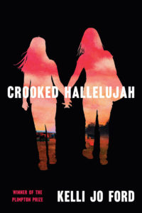 A black book cover with the silhouette of two women holding hands. The silhouettes show a red sky and open landscape.