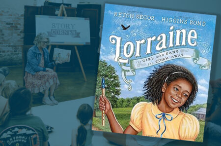 Graphic featuring the book cover for Lorraine.