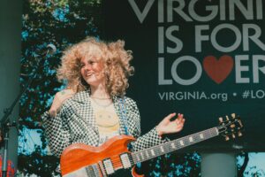 A photo of a smiling Grace Bowers at Bristol Rhythm & Roots Reunion 2024.