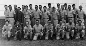 A group photo of men wearing the National Air Guard uniform. 